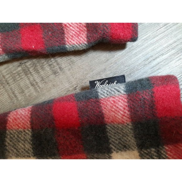 Woolrich Shirt Womens Medium Jacket Full Zip Plaid Ladies Shacket Red Black - Picture 3 of 9